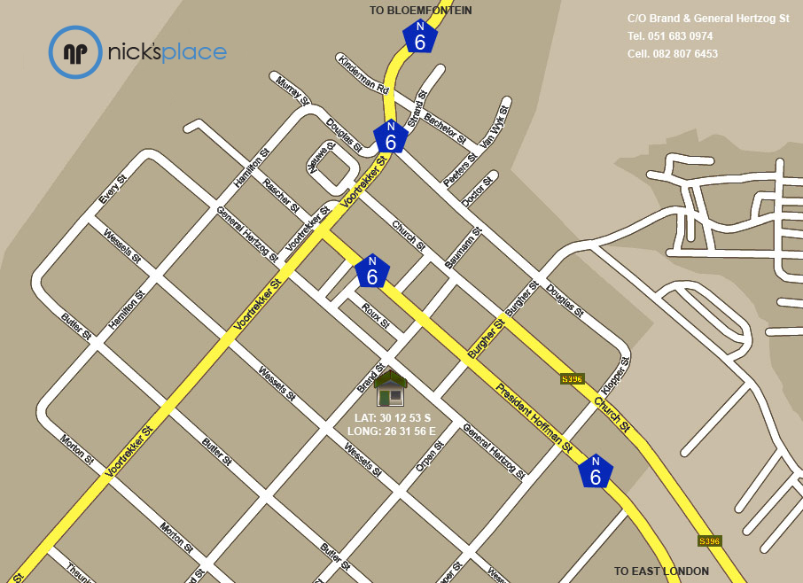 Map showing Nick's Place location in Smithfield